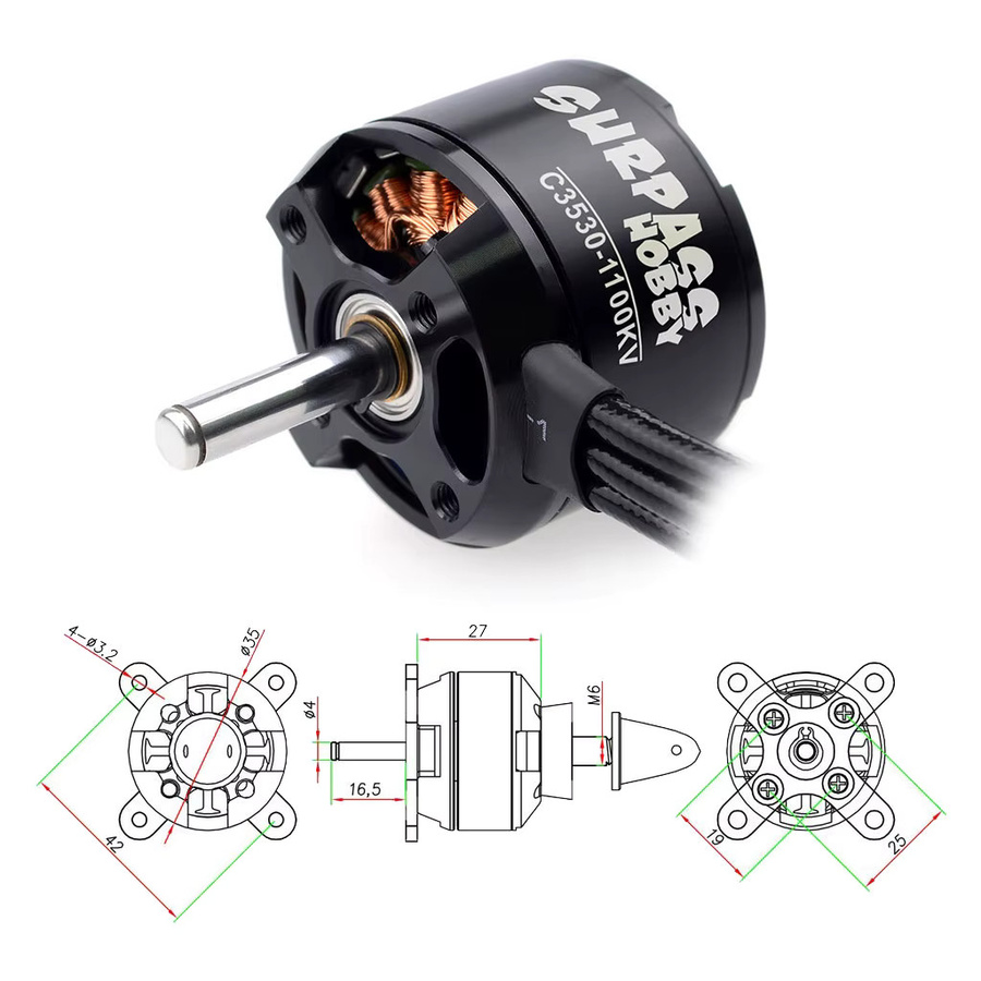 ÜBERTREFFEN HOBBY C3530 Outrunner Bürstenloser Motor, Metall, Schwarz - Bild 2