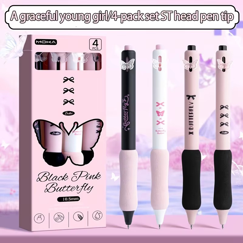 Einziehbarer Gel-Stift mit 0,5 mm feiner Tinte und weichem Schwammgriff für Büro und Studium - Bild 3