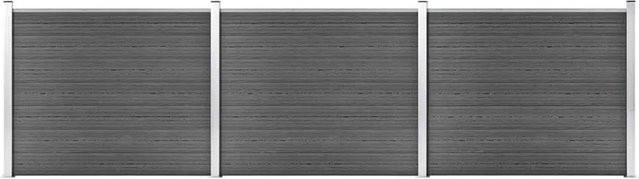 vidaXL Zaunelement Set WPC in Schwarz, B/H: 526 x 146 cm - Bild 1