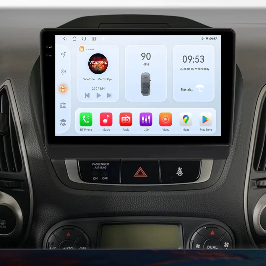 Hizpo Android 14 Autoradio für Hyundai Tucson 2 IX35 2011 - 2017 mit Qualcomm Snapdragon 6115, 8-Core, 2Din, CarPlay, GPS, 4G und Bluetooth 5.4 in Schwarz - Bild 6