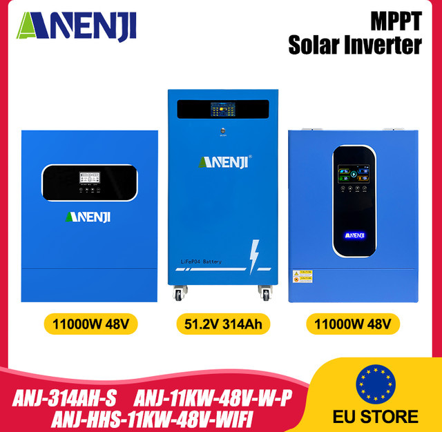 ANENJI Solar-Hybrid-Wechselrichter 11kW 48V mit WLAN für On/Off-Grid-Anwendungen und MPPT-Batterie-Management - Bild 1