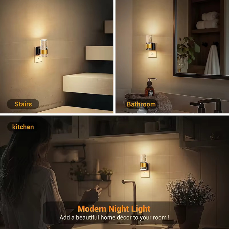 Lyfs LED Nachtlicht mit dimmbarer Helligkeit in Warmweiß, Transparentes Glas Design, 3000K - Bild 5