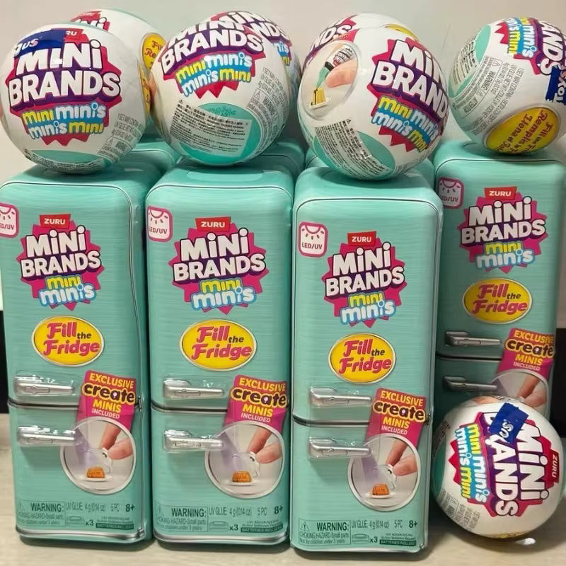 Bandai Mini-Kühlschrank Deko-Ornament Blindbox Set in Blau mit Miniatur-Lebensmitteln aus Kunststoff - Bild 5