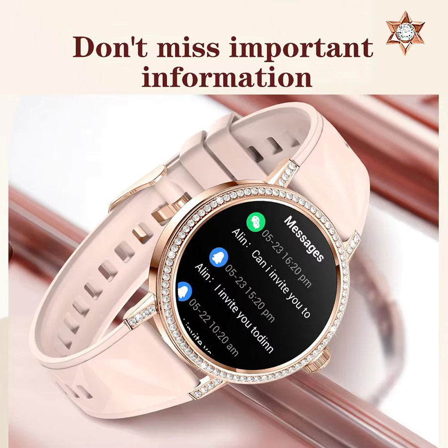 Rislnquord Smartwatch, Bluetooth, Silikon, Silber, Damen - Bild 2