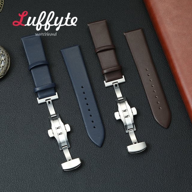 luffyte Uhrenarmband PU-Leder, Edelstahl, Schwarz, Unisex - Bild 1