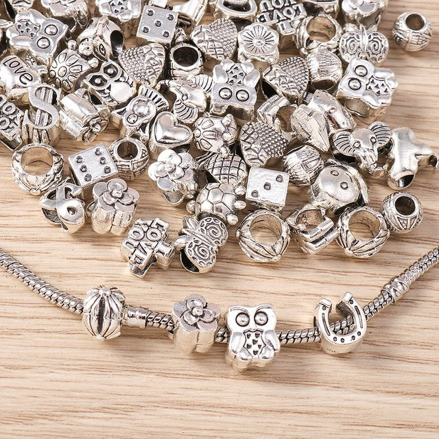 Tusember Anhänger-Charms, Silber, Tier, Blumen, Herzen, Unisex - Bild 1
