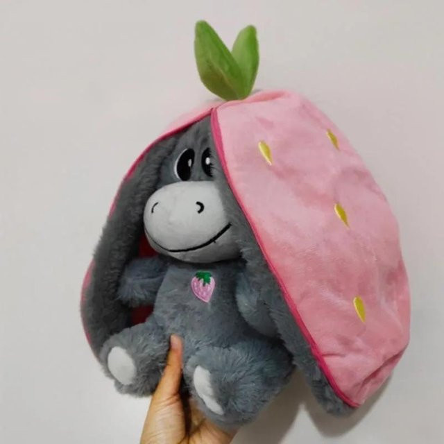 Yiran toy Baby Erdbeer-Esel, Plüschtier, Stofftier, 30 cm, ab 3 Jahre - Bild 1