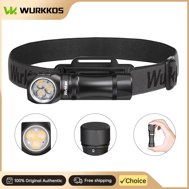 Wurkkos HD10 LED-Stirnlampe in Schwarz mit 1200 Lumen und USB-C-Aufladung - Bild 1