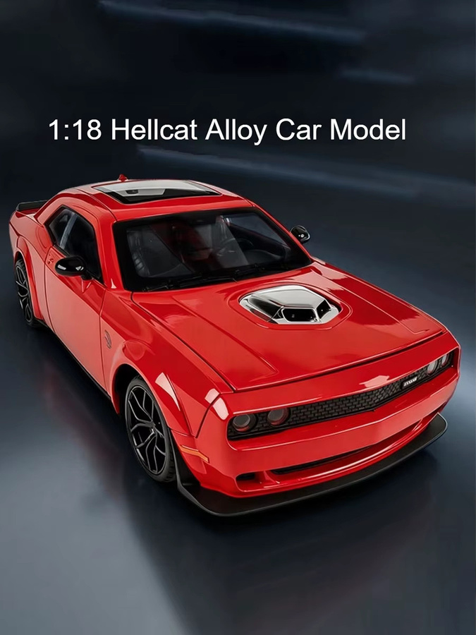RMZ city Hellcat Chiron Modell Sportwagen Spielzeugauto, 1:18 Maßstab, mit Licht und Sound, Rot - Bild 4