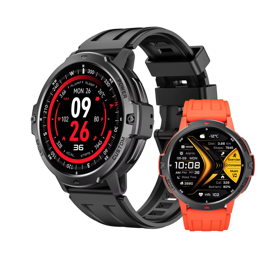 MISIRUN Smartwatch, GPS, 3 ATM, Silikon, Schwarz, Herren - Bild 6