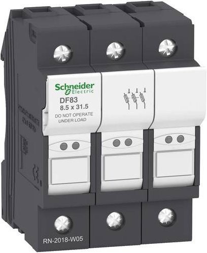 Schneider Electric DF83 Sicherungshalter, 4 Stück, grau - Bild 1