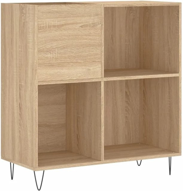 vidaXL Plattenschrank Sonoma-Eiche in Braun mit Türen und offenen Regalfächern, B/T/H: 84,5 x 38,0 x 89,0 cm - Bild 1