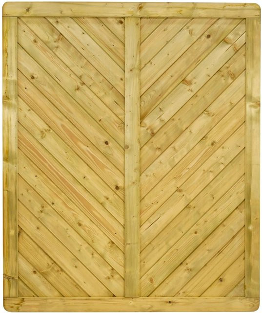 GartenLand Massivzaun INNSBRUCK Gerade aus Fichte in Grün, B/H: 150 x 180 cm, kesseldruckimprägniert und blickdicht - Bild 1