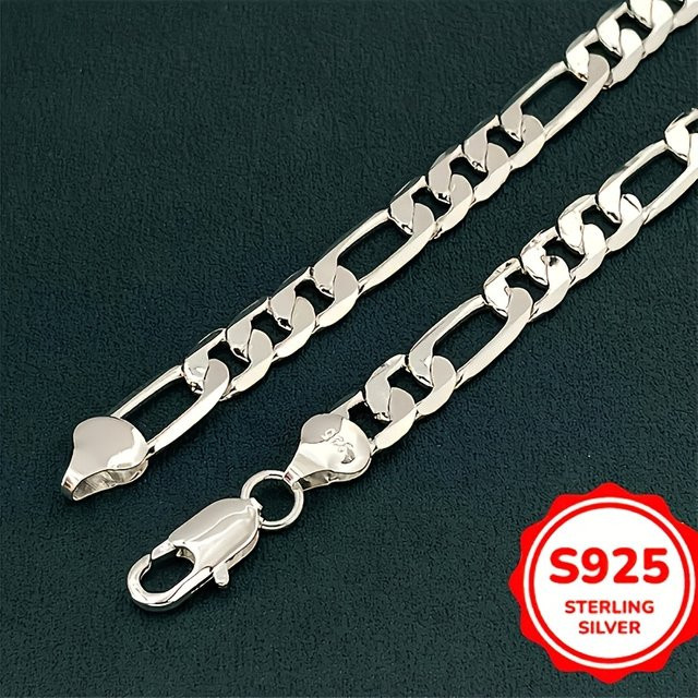 GINSTONELATE Figaro-Gliederkette, 925 Silber, 6 mm, Unisex - Bild 1