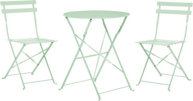 Beliani Bistro Set FIORI in Mintgrün aus Metall - Bild 1
