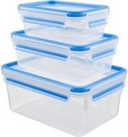 EMSA CLIP & CLOSE Frischhaltedosen-Set in Transparent und Blau - Bild 1