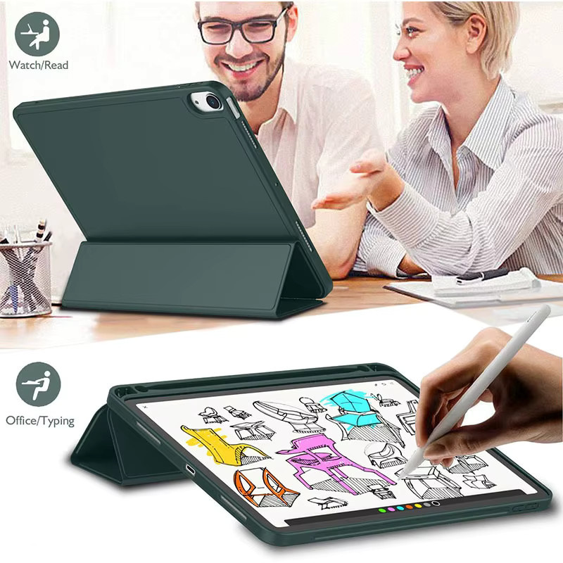 Funda Hülle mit Pencil Slot für Apple iPad Air und iPad Pro in Schwarz oder Grün - Bild 3