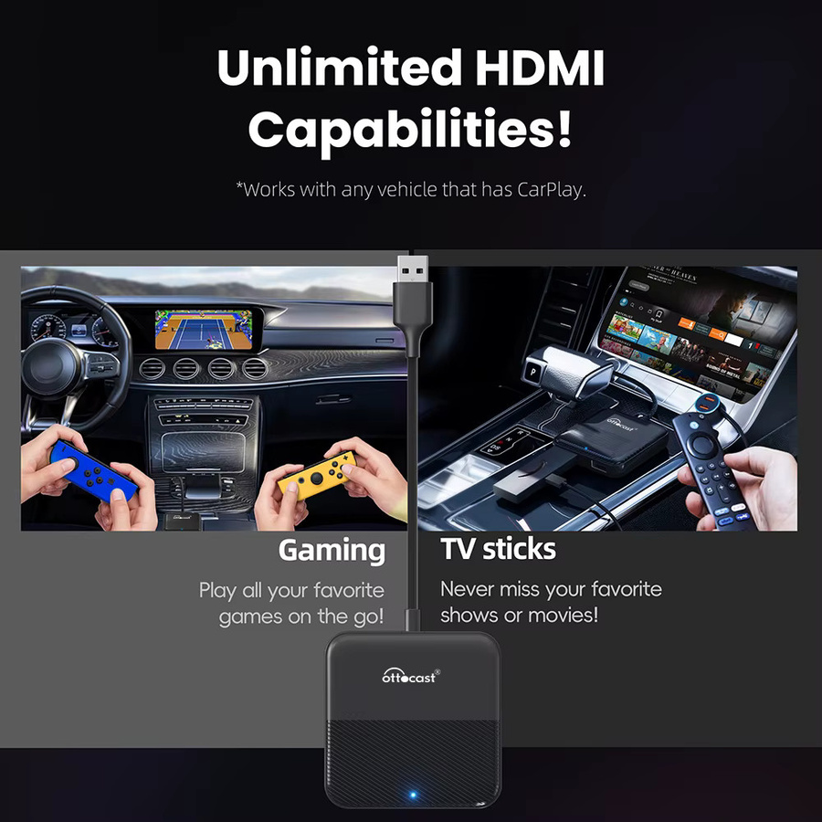 OTTOCAST Auto TV Mate Max 4 IN 1 Wireless CarPlay und Android Auto Adapter mit TV Stick und Mirroring in Schwarz für Toyota Lexus RAV4 Corolla - Bild 4