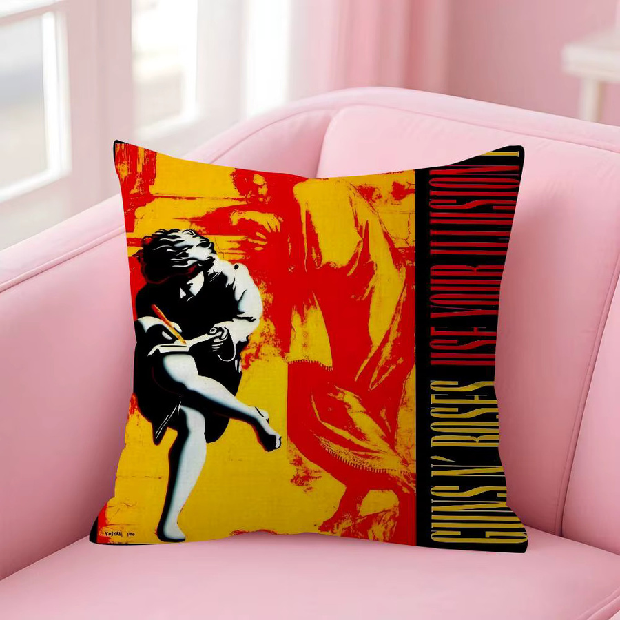 Personalisierter Kissenbezug G-Guns N Roses Rockmusik Dekoration, quadratisch, mehrfarbig, Breite: 30 cm, Höhe: 30 cm - Bild 5