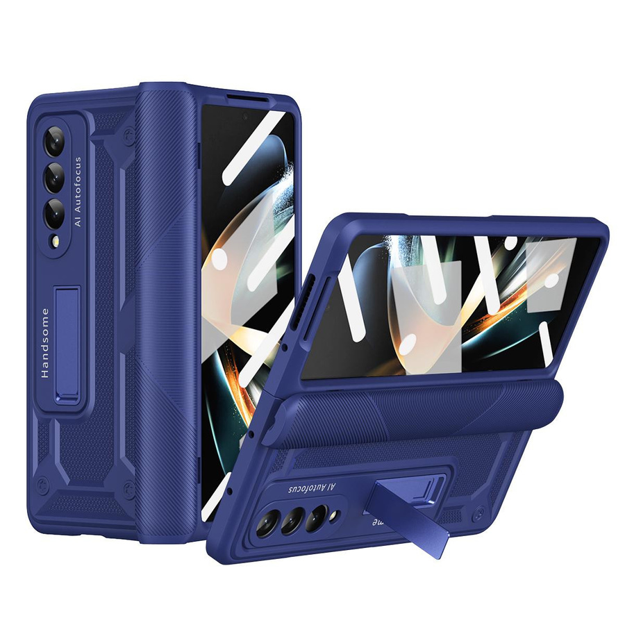Stoßfeste Schutzhülle mit Glasfolie für Samsung Galaxy Z Fold Serie in Blau - Bild 3