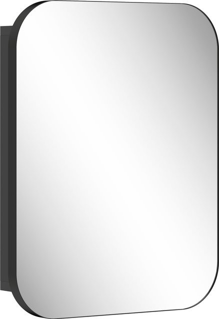 HOMCOM Spiegelschrank für das Badezimmer in Schwarz mit verstellbaren Regalen und Soft-Close-Türen, B/T/H: 40,2 x 10,2 x 50,9 cm - Bild 1