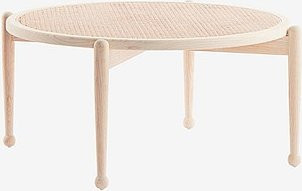 Jotex LJUNGHUSEN Couchtisch rund aus Rattan und Holz in Beige, Durchmesser: 89 cm, Höhe: 41 cm - Bild 1