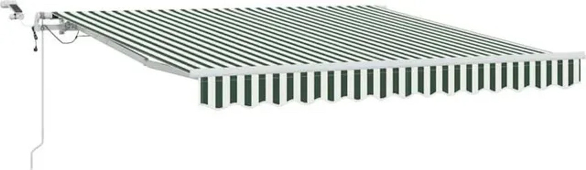 Einziehbare Markise von vidaXL in Grün und Weiß aus Polyester und Metall, B: 300 cm, T: 250 cm - Bild 1
