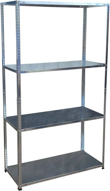 Relaxdays Schwerlast Lagerregal aus Stahl in Silber mit verstellbaren Regalböden, Höhe: 145 cm, Breite: 75 cm, Tiefe: 30 cm - Bild 1