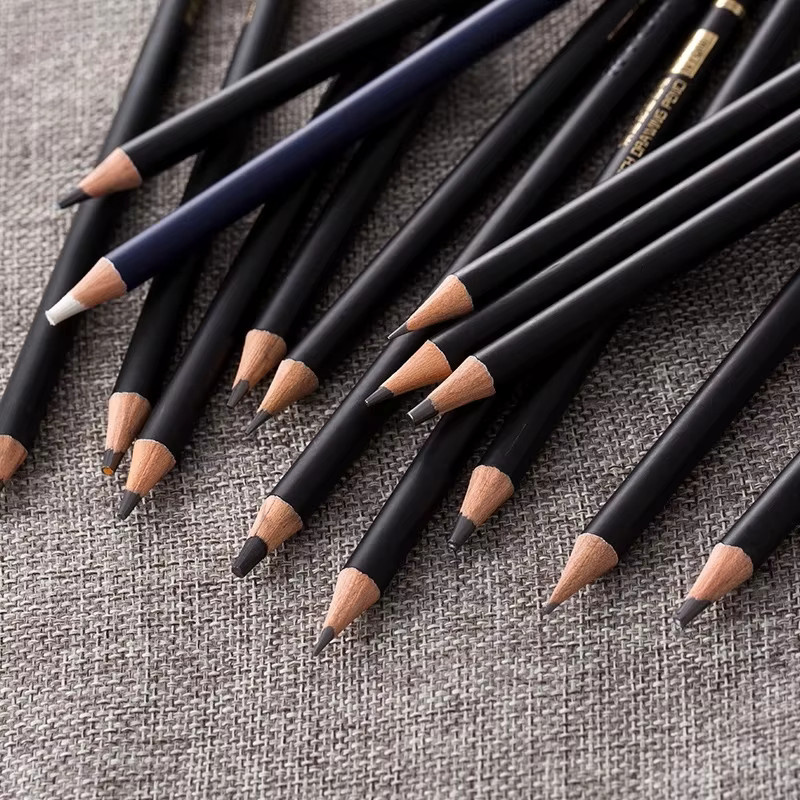 NYONI Skizzen-Bleistift-Set mit Eisenbox, professionelles Zeichenset mit Graphitstiften und Kohlestiften für Anfänger und Profis - Bild 4
