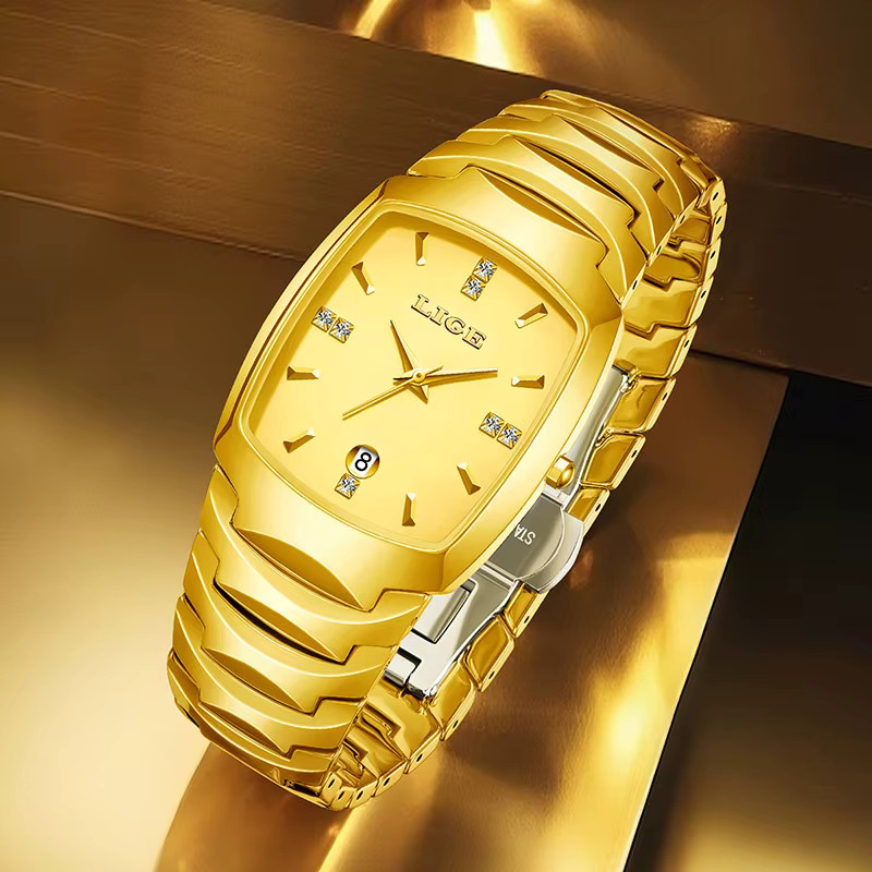 LIGE TOP Damenuhr, Keramik, Quarz, Gold, pink, Datum - Bild 2