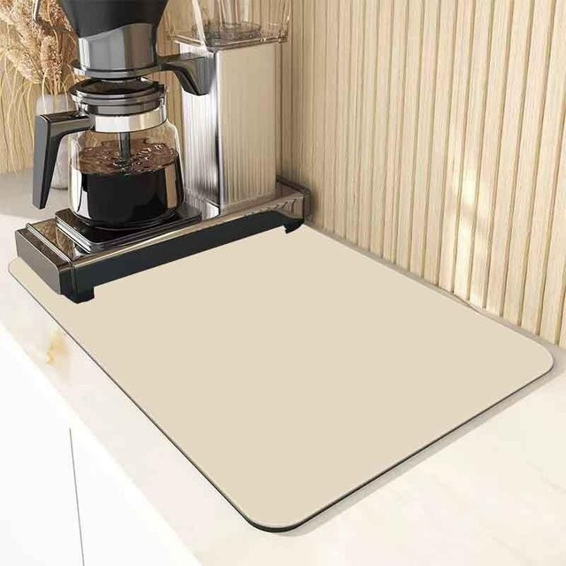 Binchi Fitness Kaffeematte Beige, B/T/H: 40 x 30 cm, rutschfest und hitzebeständig - Bild 1