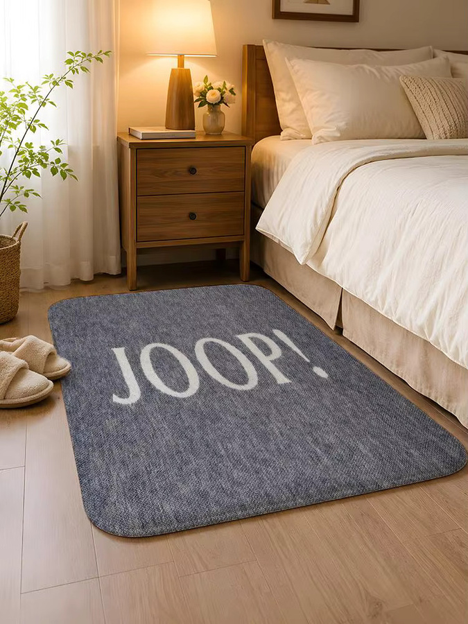 Joop Bodenmatte aus Flanell in Weiß, minimalistischer Teppich aus Polyester, rutschfest und waschbar, rechteckig - Bild 4
