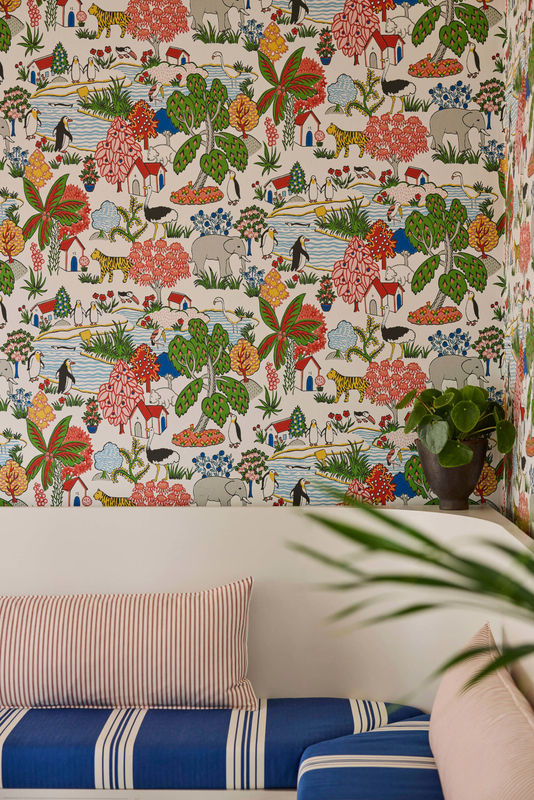 Little Greene Tapete Animal Kingdom Atomic mit Tiermotiv in Multicolour als Vlies-Tapete für Kinderzimmer - Bild 4