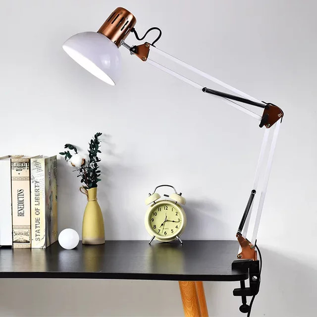 ksdligh LED-Schreibtischlampe mit Klemmschwenkarm und E27-Fassung für Büro und Arbeitszimmer - Bild 1