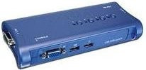 TRENDnet TK 407K KVM-Switch mit 4 USB-A und VGA Anschlüssen in Blau - Bild 1