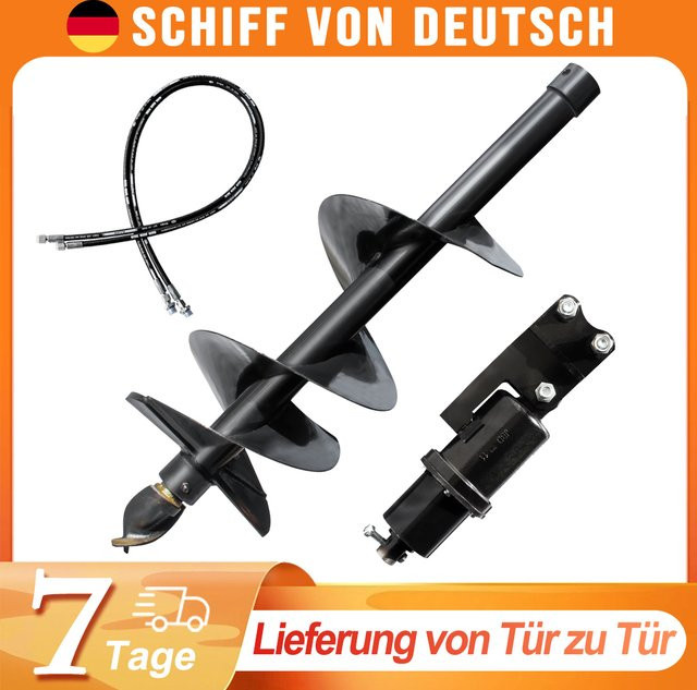 MMS Erdbohrer in Schwarz für Mini-Bagger von 0,8 bis 2 Tonnen, Durchmesser: 150 mm, 200 mm oder 300 mm - Bild 1
