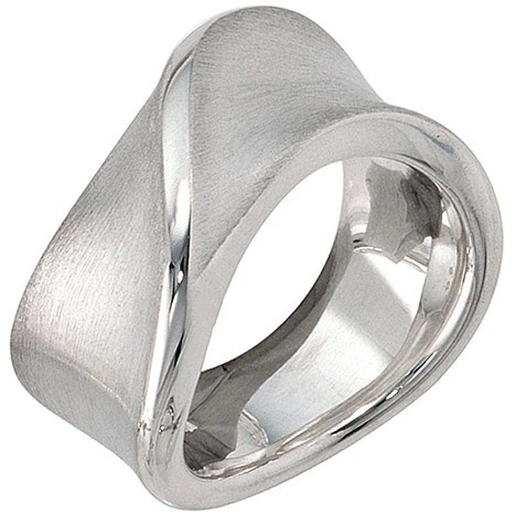 Colfem Ring 925 Silber, breit, mattiert, Damen, Größe 60 - Bild 1