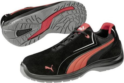 Puma Safety Touring Black Suede Low ESD Sicherheitshalbschuh S3 in Schwarz und Rot, Größe 36 - Bild 1