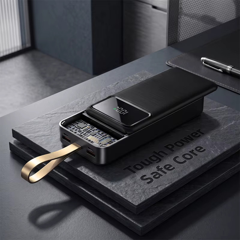 Cohana Hochleistungs-Powerbank 50000mAh mit 66W Schnellladung, Multi-Port-Ladegerät für iOS und Android in Weiß mit LED-Taschenlampe - Bild 2