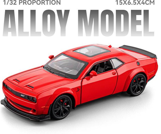 Linyi toy car Dodge Challenger Srt Hellcat Redeye Widebody Modellauto, 1:32, Metall, ab 18 Jahre - Bild 1
