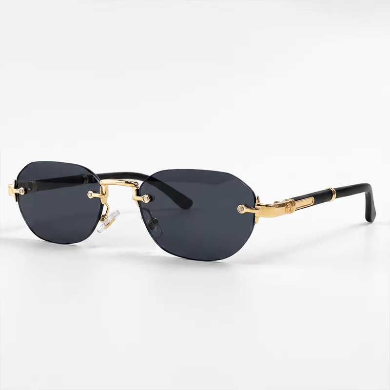 VYSEN Sonnenbrille, quadratisch, randlos, Metall, schwarz, Herren - Bild 4