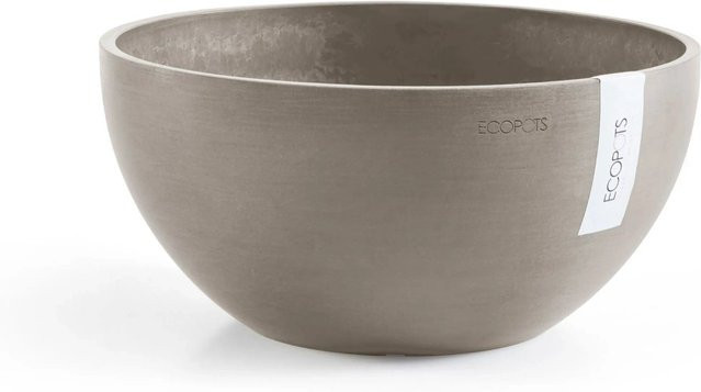 Ecopots Pflanztopf Brussels Braungrau aus recyceltem Kunststoff, Durchmesser: 25 cm, Höhe: 12 cm - Bild 1