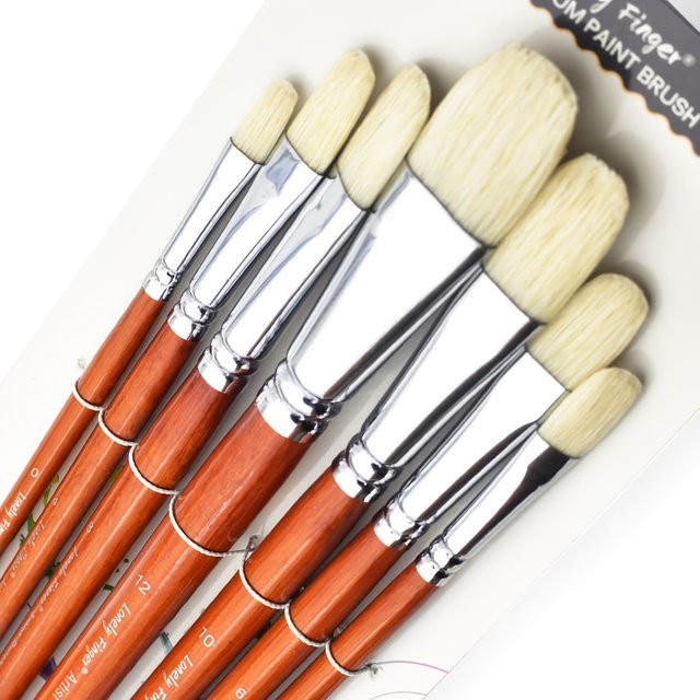 Lonely Finger Premium-Pinsel-Set mit natürlichen Schweineborsten und Holzgriffen für Acryl- und Ölgemälde, 7/14-teilig - Bild 1