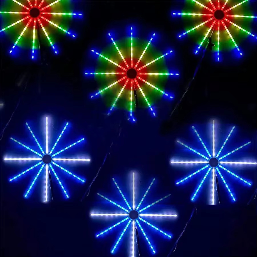 PAMNNY RGB LED Feuerwerk Lichterkette mit Fernbedienung, Wasserdichte Star-Lichtergirlande in Multicolour für Weihnachtsdeko, Garten und Party - Bild 3