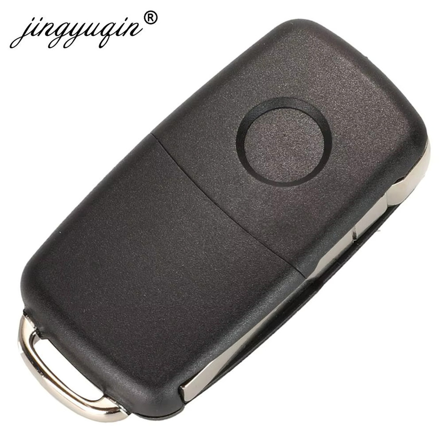 jingyuqin Fernbedienung Klappschlüssel 434 MHz ID48 Chip für VW Volkswagen Golf Passat Tiguan Polo Jetta Beetle und Skoda Seat in Schwarz - Bild 4