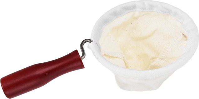Wiederverwendbarer Kaffeefilter aus Flanell mit Griff für Cold Brew und Handaufguss von CosyHome, Weiß, Durchmesser: 10 cm - Bild 1