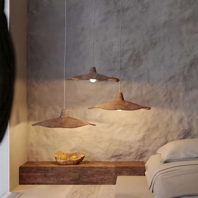 JIANKEXING Pendelleuchte im Wabi-Sabi Stil mit LED in Braun und warmweißem Licht - Bild 1