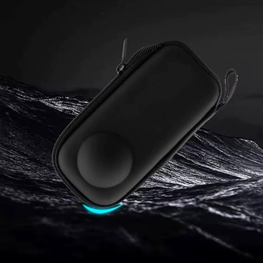 EXSKOF Tragetasche und Aufbewahrungstasche aus hartem PU für Insta360 X5, X4 und X3 Action-Kameras, Schwarz - Bild 4