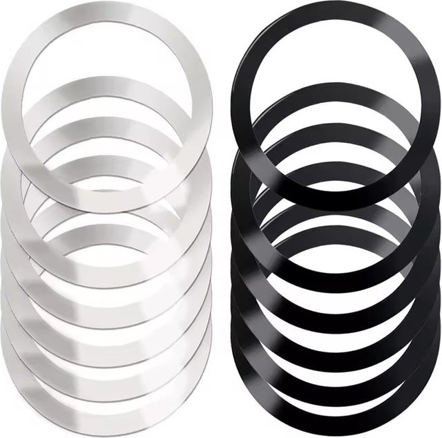 Universeller magnetischer Metallplattenring für Samsung und iPhone MagSafe kabelloses Ladegerät und Auto-Handyhalter, Magnet-Patch in Schwarz oder Silber - Bild 1