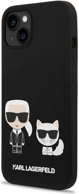MagSafe Silikon Hülle für Apple iPhone 14 Plus von Karl Lagerfeld in Schwarz mit Karl & Choupette Design - Bild 1